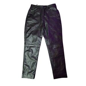 Vintage Benard Couture High Waist Leather Pants Women's Sz 8 Baggy MOM Biker Y2K